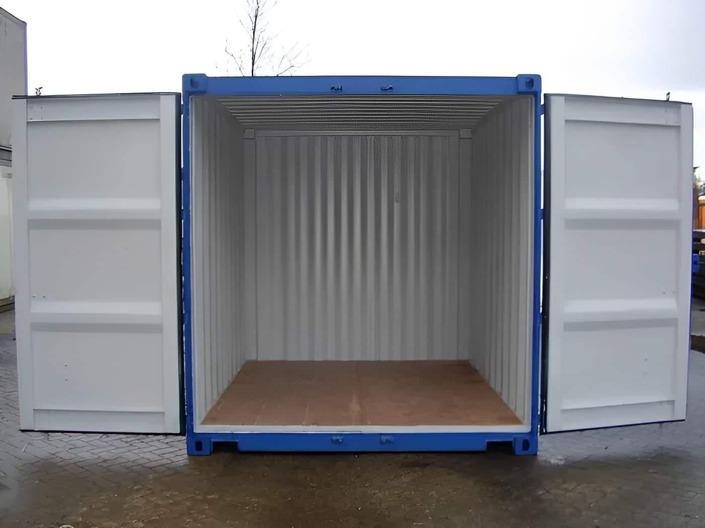 10ft x 8ft One-Trip Blue Steel Shipping Container – Heavy-Duty Cor-Ten Construction 2