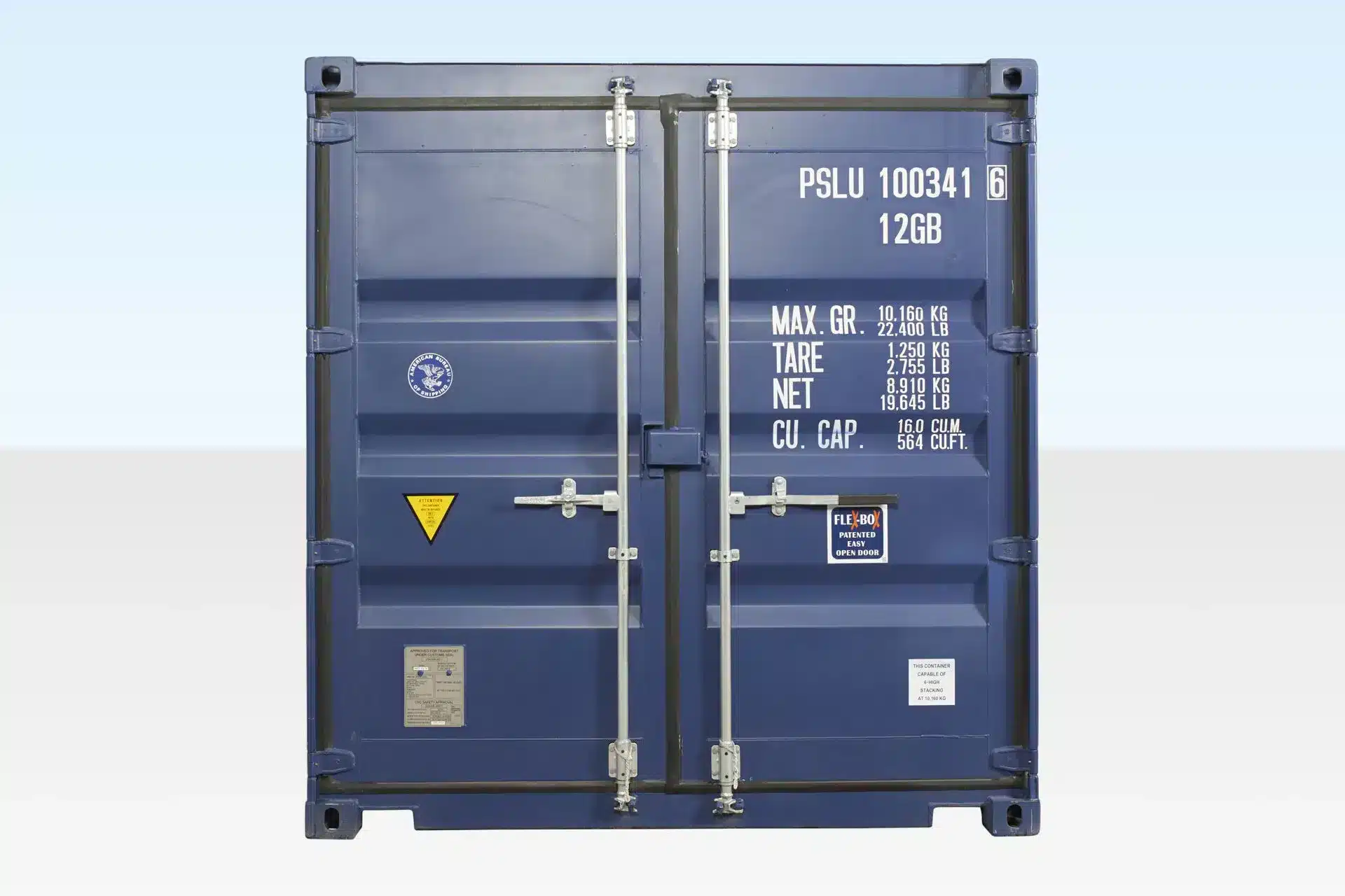 10ft x 8ft One-Trip Blue Steel Shipping Container – Heavy-Duty Cor-Ten Construction 4