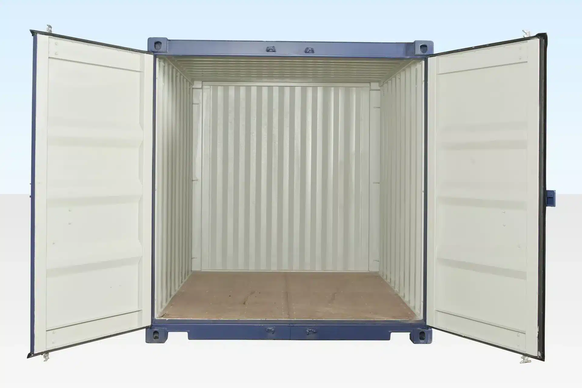 10ft x 8ft One-Trip Blue Steel Shipping Container – Heavy-Duty Cor-Ten Construction 5