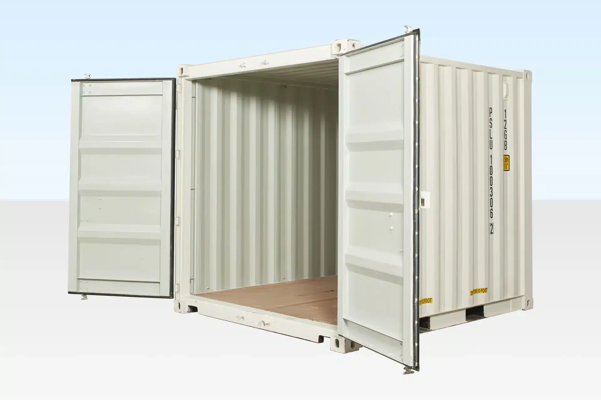 10Ft X 8Ft Shipping Container (One Trip) – White 3