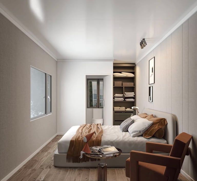 1BHK Duplex Prefab House with Rooftop Deck, Fully Furnished Modular Kitchen and Washroom Interiors, 592 sq. ft, Tiny House, Prefab Container House, Easy Setup 4
