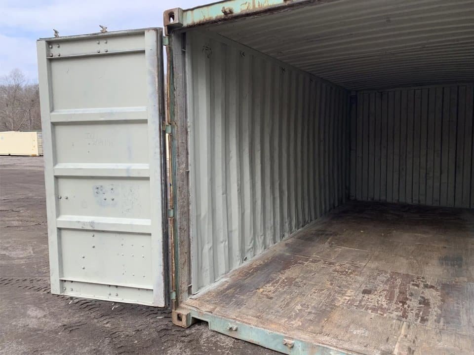20′ x 8′ x 8.5′ Tall– AS IS Door Seals Show Light Used Shipping / Storage Container – Green 4