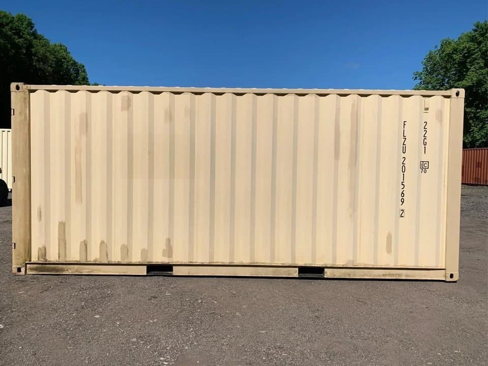 20′ x 8′ x 8.5′ Tall– Wind and Watertight Off Rent Used Shipping / Storage Container – Beige 3