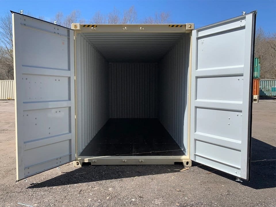 20′ x 8′ x 9.5′ Tall– New High Cube Shipping/Storage Container – Wind and Watertight – Beige 3