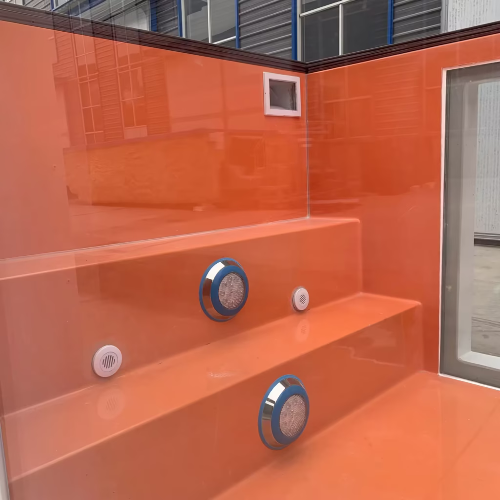 20ft Container Swimming Pool With Fiber Glass Window 3