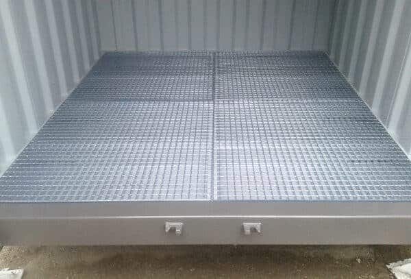 20ft Open Side Bunded Shipping Container with Mesh Floor – Heavy Duty Hazardous Storage 4