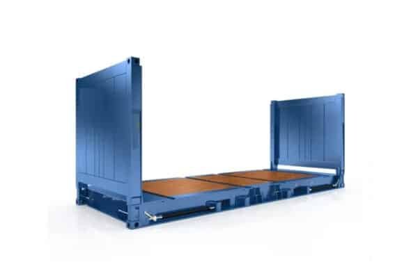 20ft Used Flat Rack Shipping Container – Heavy Duty Steel, Collapsible Ends 2