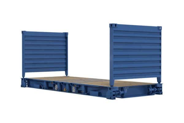 20ft Used Flat Rack Shipping Container – Heavy Duty Steel, Collapsible Ends 3