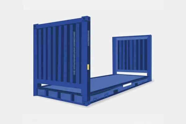 20ft Used Flat Rack Shipping Container – Heavy Duty Steel, Collapsible Ends 4