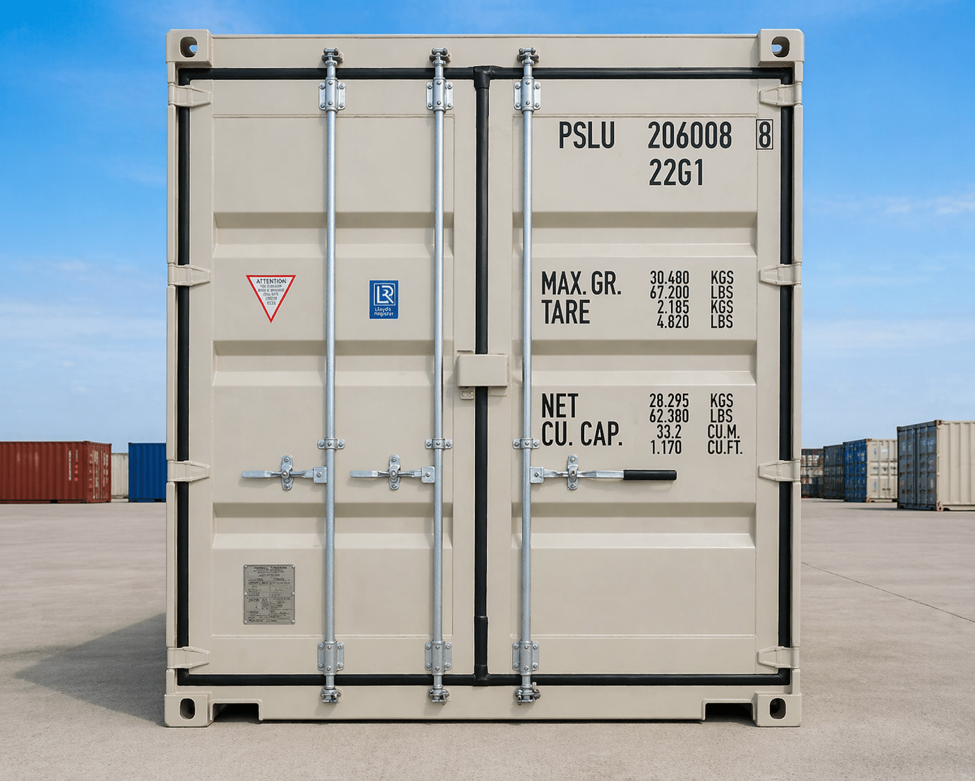 20ft White Shipping Container for Sale – New One Trip ISO Certified 2