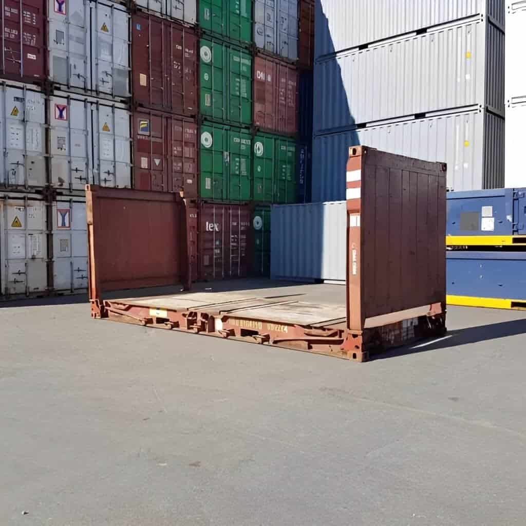 20Ft X 8Ft Used Flat Rack Shipping Containers 4