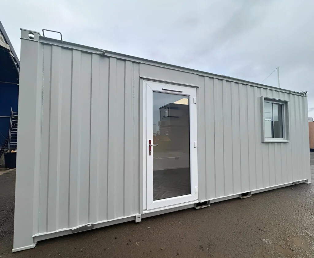 21ft x 8ft Custom Office Cabin – Refurbished Portable Building with A/C & Glazed Door 3