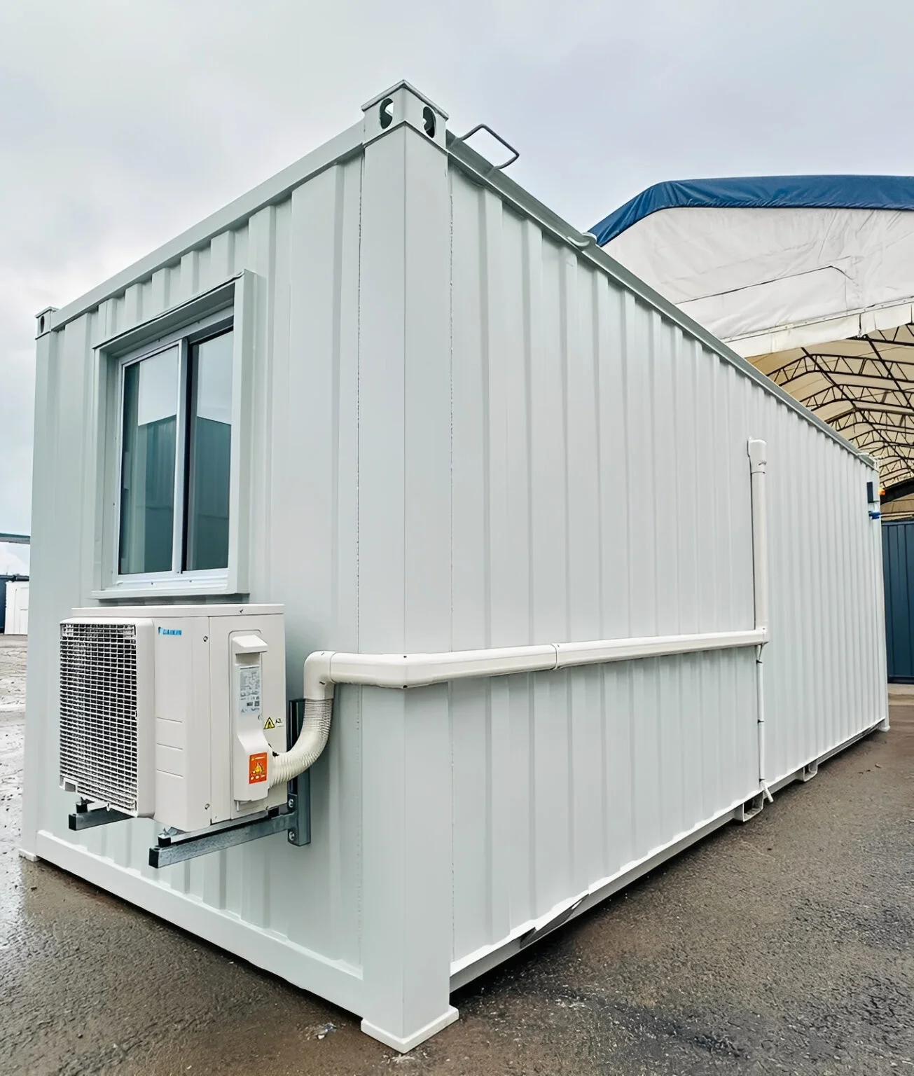 21ft x 8ft Custom Office Cabin – Refurbished Portable Building with A/C & Glazed Door 5