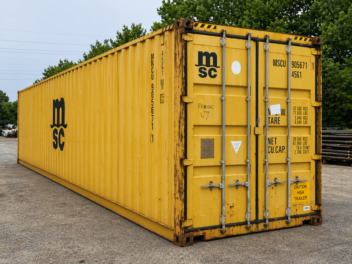 40ft HC Used Wind and Watertight Shipping Container – Yellow or Green 2
