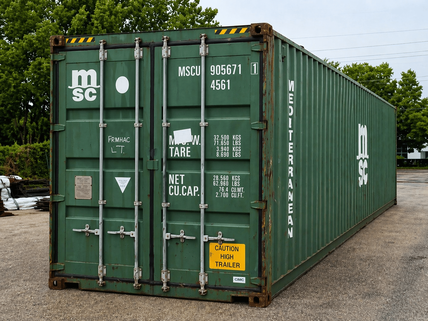 40ft HC Used Wind and Watertight Shipping Container – Yellow or Green 4