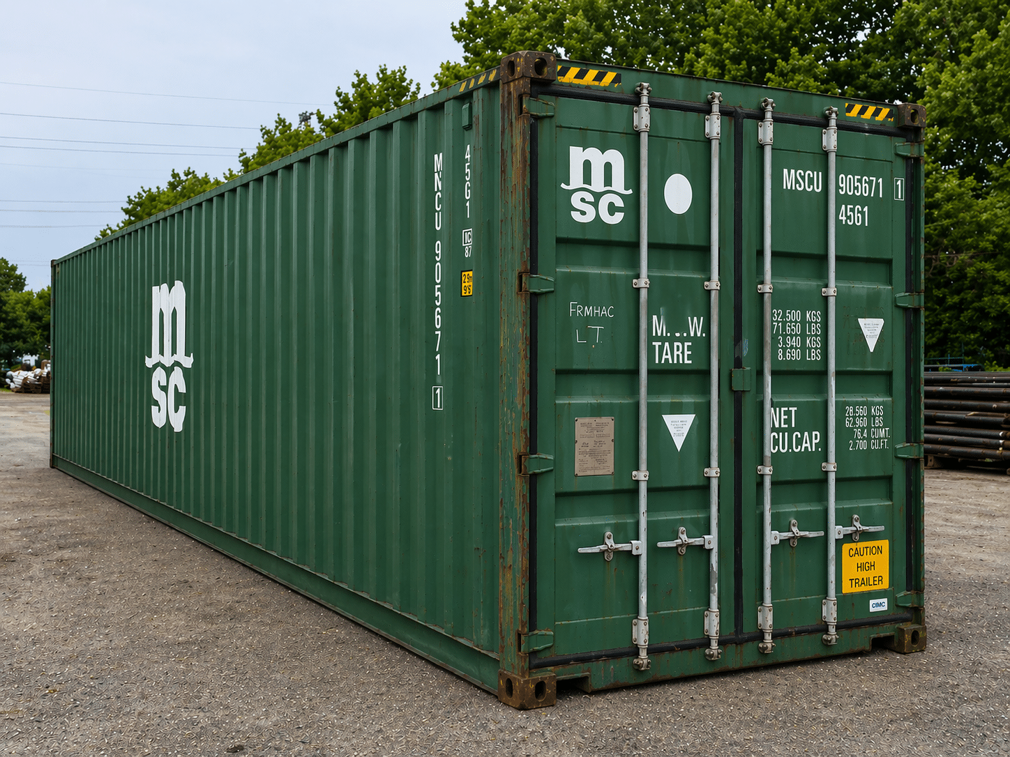 40ft HC Used Wind and Watertight Shipping Container – Yellow or Green 5