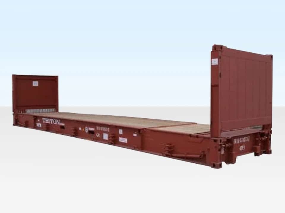40Ft X 8Ft Used Flat Rack Shipping Container 2