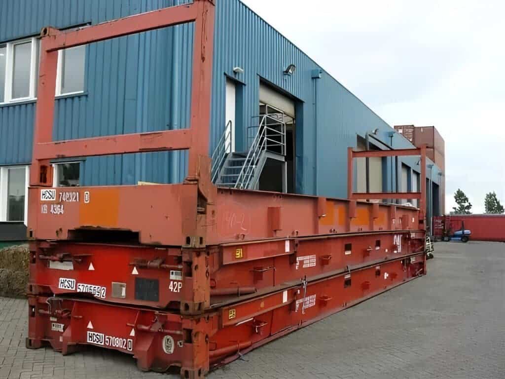 40Ft X 8Ft Used Flat Rack Shipping Container 2