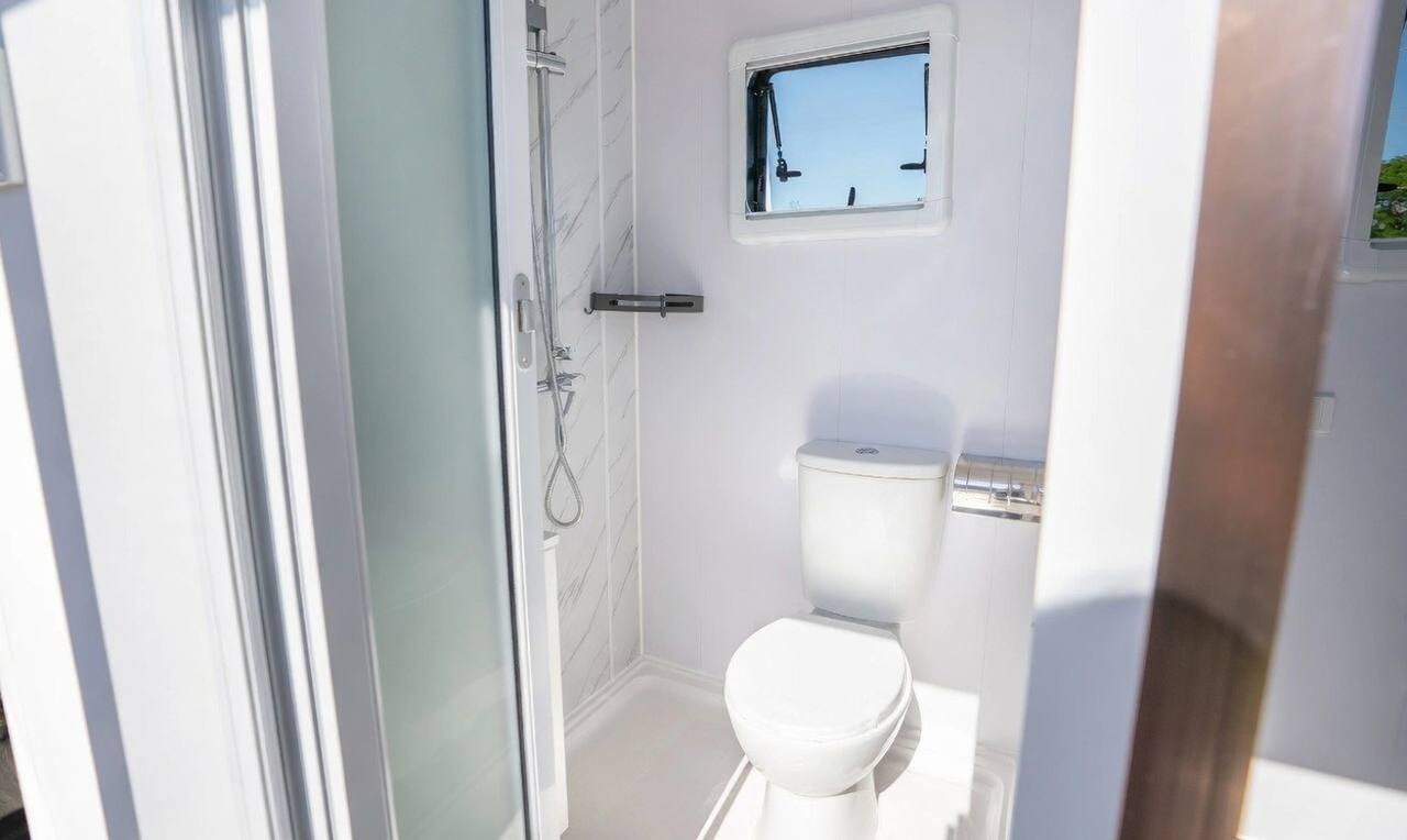 6m office pod with bathroom & bedroom 2