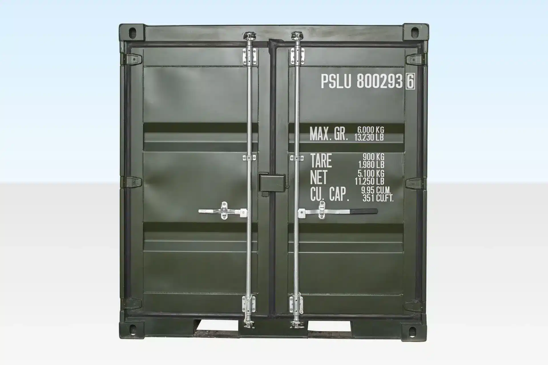 8ft One Trip Green Steel Shipping Container – ISO Certified & Durable 3