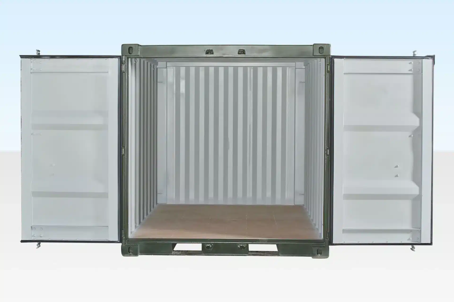 8ft One Trip Green Steel Shipping Container – ISO Certified & Durable 4