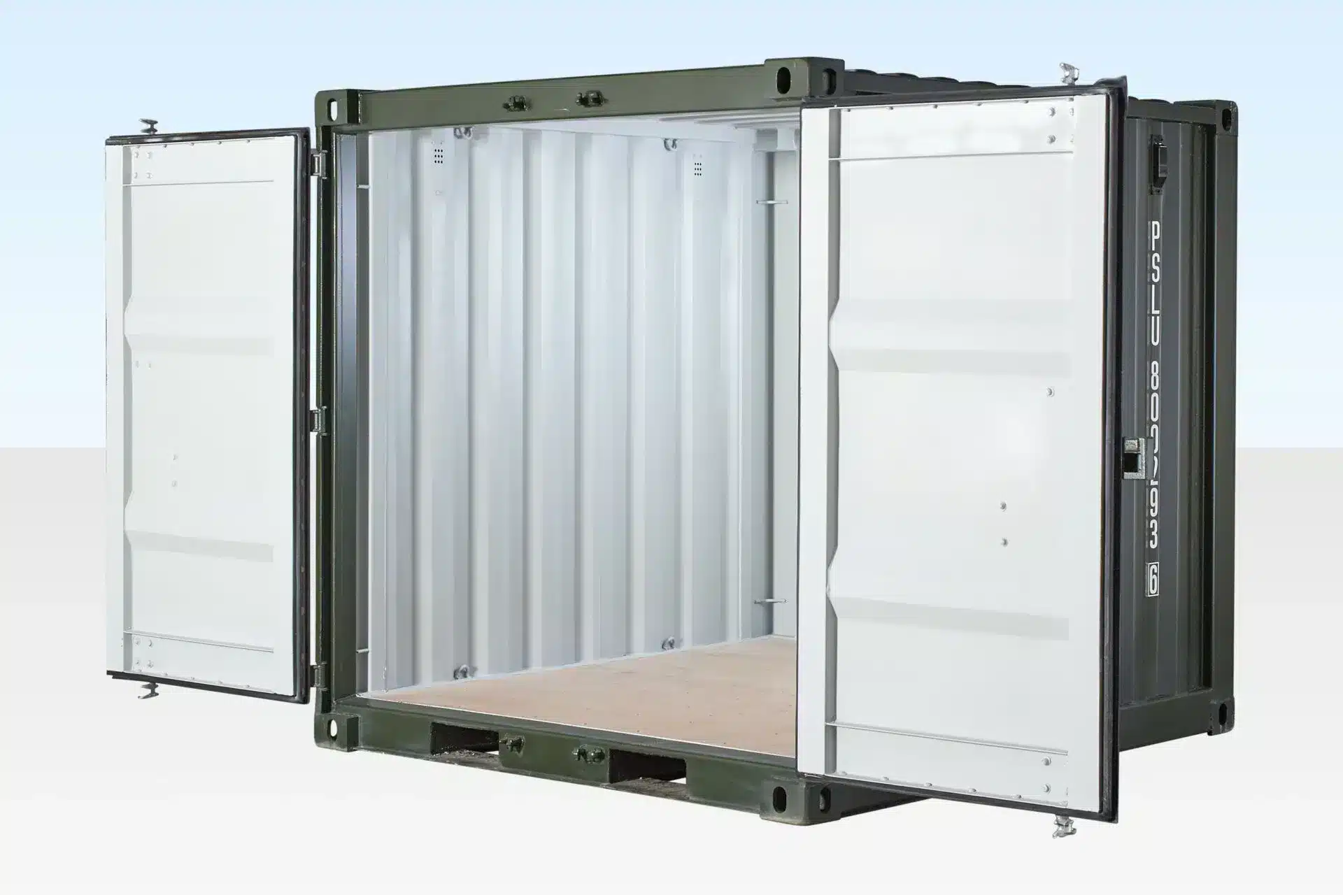 8ft One Trip Green Steel Shipping Container – ISO Certified & Durable 5