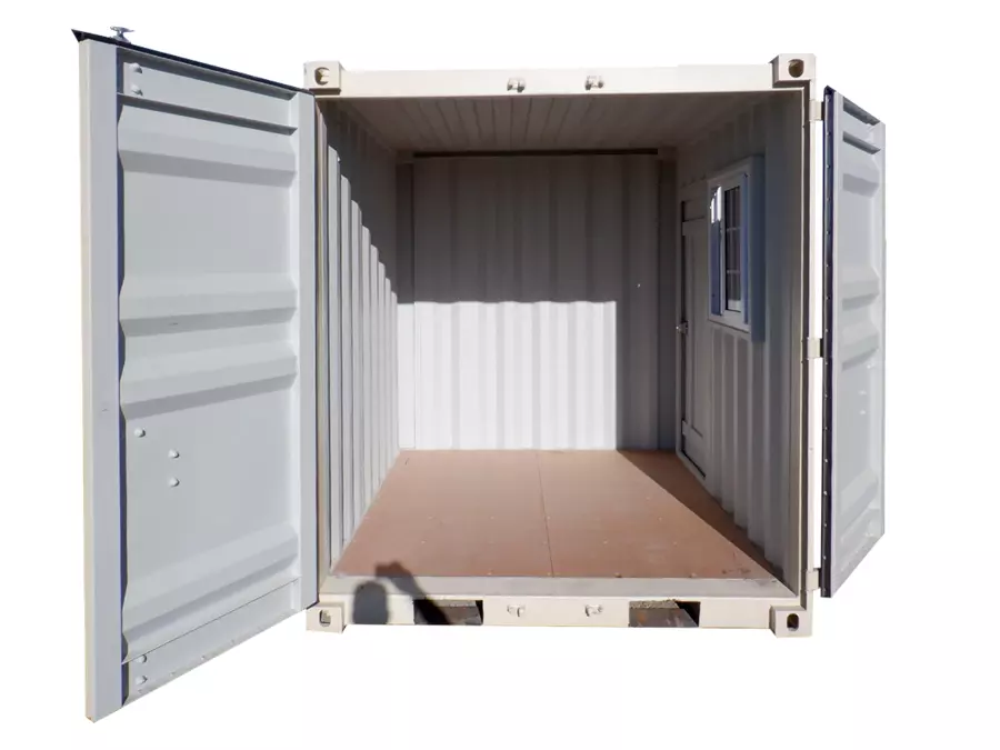 8ft Steel Shipping Container with Door & Window – Compact & Durable 7