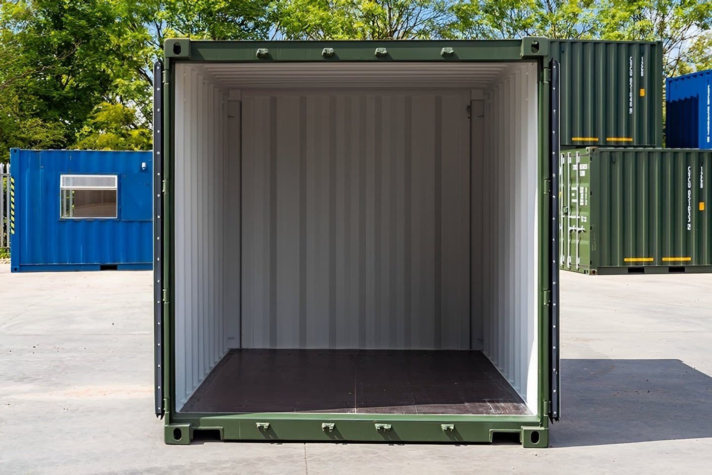 Heavy-Duty 10ft x 8ft One-Trip Green Steel Shipping Container 3