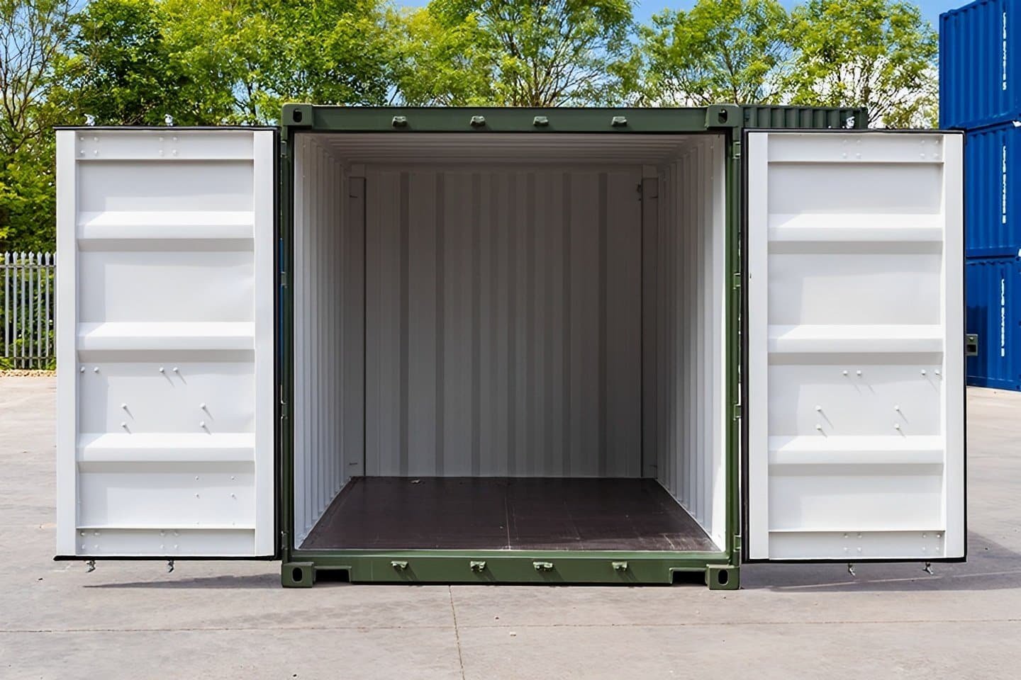 Heavy-Duty 10ft x 8ft One-Trip Green Steel Shipping Container 4