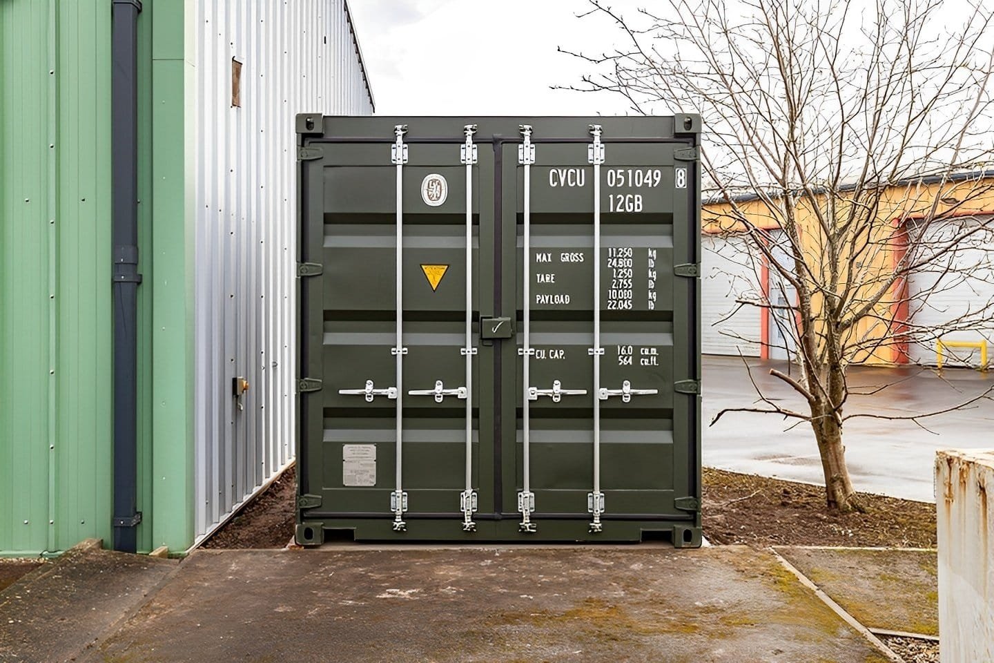 Heavy-Duty 10ft x 8ft One-Trip Green Steel Shipping Container 6