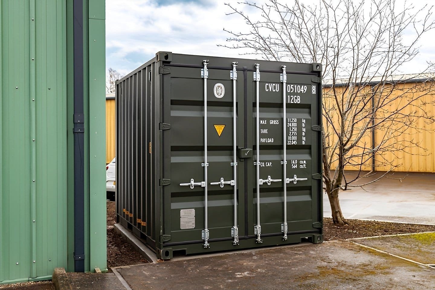 Heavy-Duty 10ft x 8ft One-Trip Green Steel Shipping Container 7