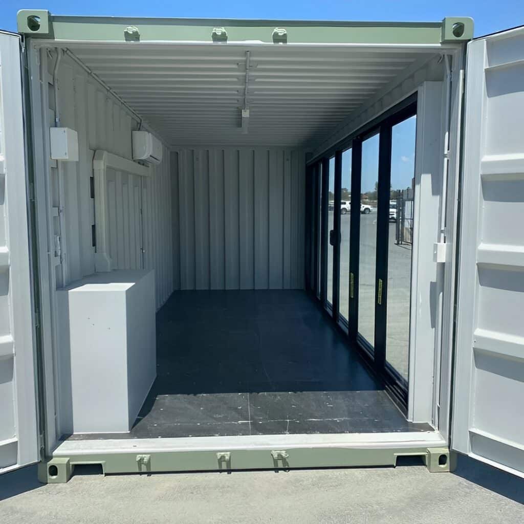 Modified 20FT container office with Glass door & AC 2